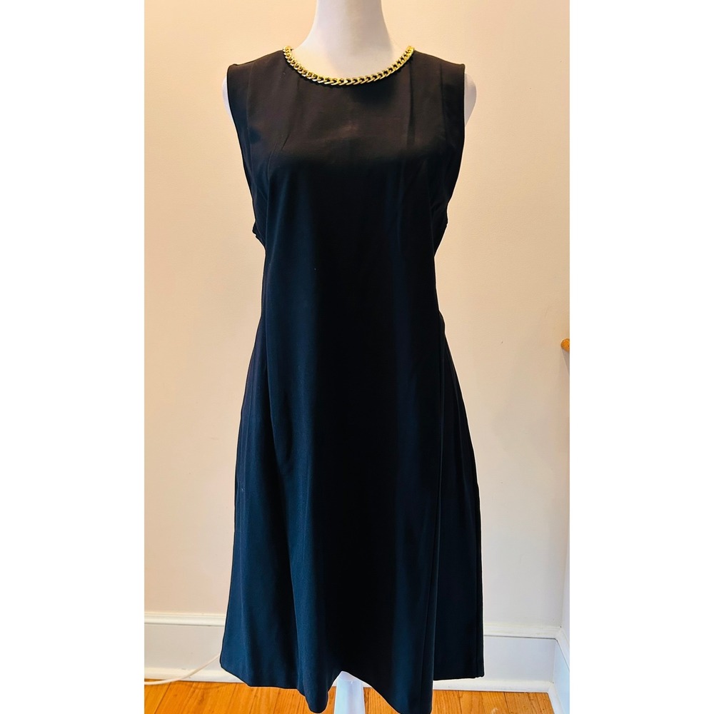 NWT‎ Michael Kors Black Sleeveless Chain Neck Sheath Dress XL